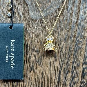 Kate Spade Gold Teddy Bear Necklace nwt
